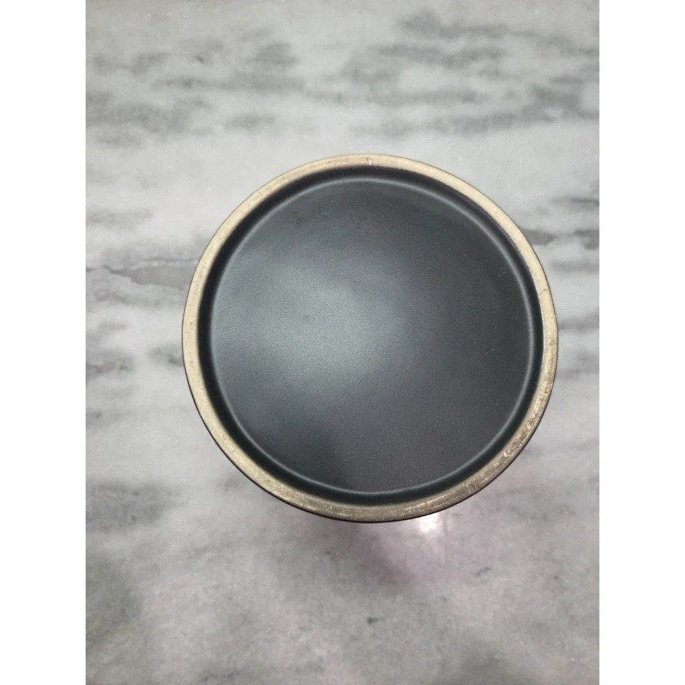 Pyrex Matte Black Utensil Holder, Vintage Kitchen Vessel, Stoneware‎ Vase, Decor